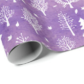 Paars winterpatroon cadeaupapier (Rol Hoek)