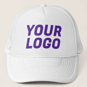 Paars & Wit Bedrijfslogo Aangepast Trucker Pet