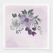 paars & wit bloemengroen trouwen  servet (Voorkant)