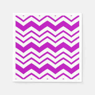 Paars Wit Chevron Zigzag Patroon Ontwerp Servet