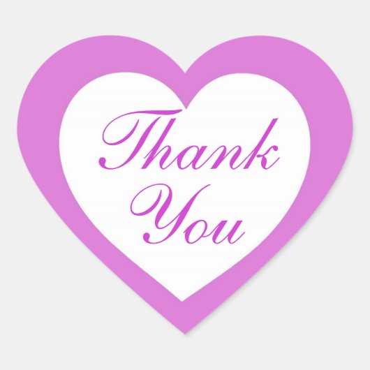 Paars wit eenvoudig hart bedankt stickers (Voorkant)