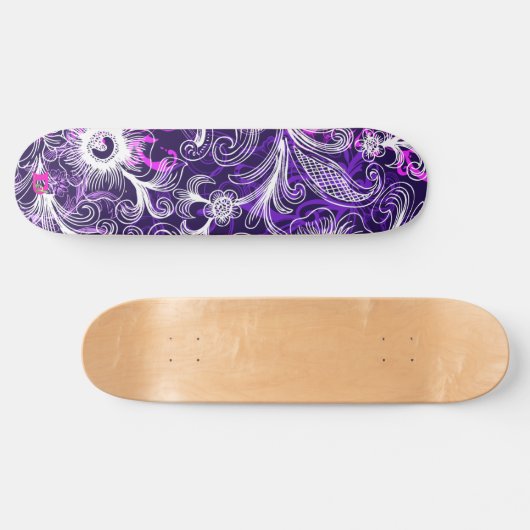 Paars wit en roze bloemkool Dd Brand Skateboard (Horizontaal)