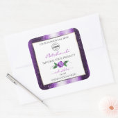  Paars wit etiket Roos Bloem Logo (Envelop)