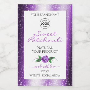  Paars wit etiket Roos Bloem Logo