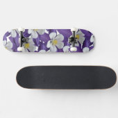 Paars wit flessenpatroon skateboard (Horizontaal)