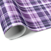 Paars & Wit geruit Cadeaupapier (Rol Hoek)