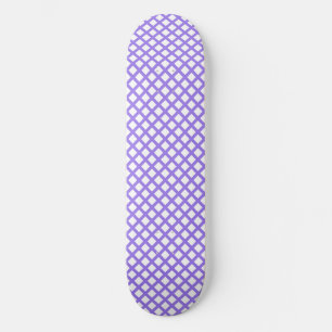 Paars Wit Geruit Diamant Patroon Skateboard