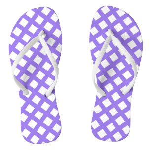 Paars Wit Geruit Diamant Patroon Teenslippers