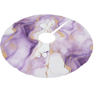 Paars Wit Goud Abstract Kerstboom Rok
