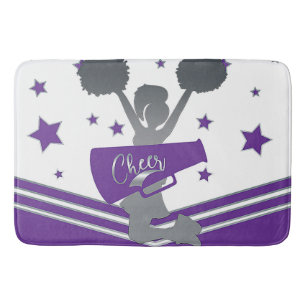 Paars Wit Zilveren Sterren Cheer Cheerleading Badmat