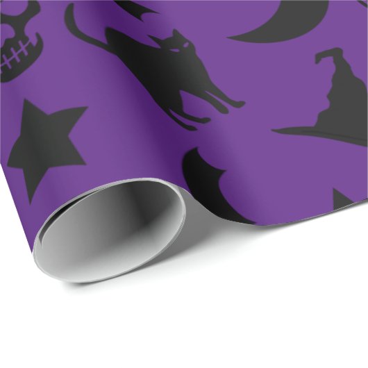 Paars Witchy Pattern Cadeaupapier (Rol Hoek)