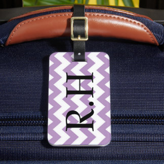 Paars-witte Chevron-bagagelabel Bagagelabel