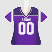 Paars/Witte Football Jersey Ornament (voorkant)