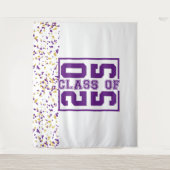 Paars Witte Gouden Afstuderen Klas van Typografie Wandkleed (Voorkant)