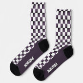 Paars-witte racing geruite sokken (Links)