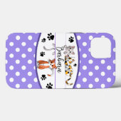 Paars & witte stippen, knuffelbare katjes custom Case-Mate iPhone case (Achterkant (horizontaal))