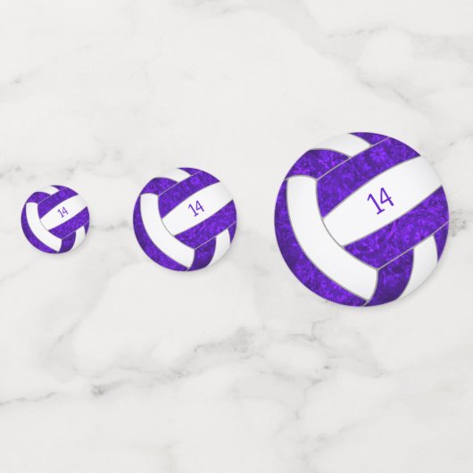 paars witvolleybalmeisje gepersonaliseerd confetti (Achterkanten)