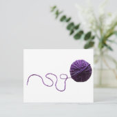 Paars Yarn Ball Briefkaart (Staand voorkant)