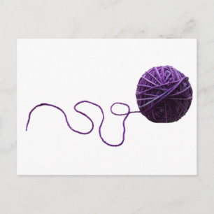 Paars Yarn Ball Briefkaart