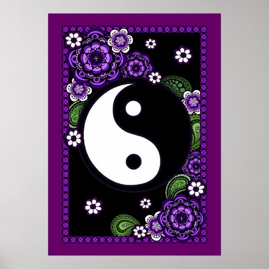 Paars Yin Yang Poster (Voorkant)