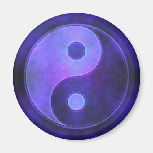 Paars Yin Yang Symbol Magneet (Voorkant)