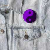Paars Yin Yang Symbol Ronde Button 5,7 Cm (In situ)