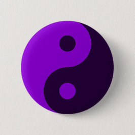Paars Yin Yang Symbol Ronde Button 5,7 Cm