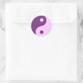 Paars Yin Yang Taoist Symbool Ronde Sticker (Tas)