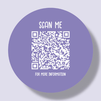 Paars | Zakelijke QR-code scanbaar Ronde Sticker