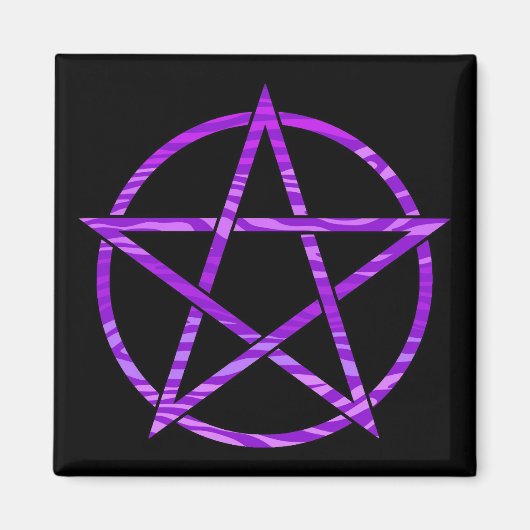 Paars Zebra Pentagram Magneet (Voorkant)