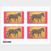 paars zebra rechthoekige sticker (Vel)