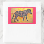 paars zebra rechthoekige sticker (Tas)