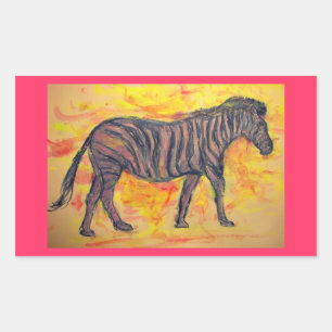 paars zebra rechthoekige sticker