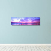 Paars Zee zonnereflectiespanoramisch canvas Afdruk (Insitu (Houten vloer))