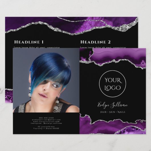 paars zilveragaat bivoudig brochure (Voorkant / Achterkant)