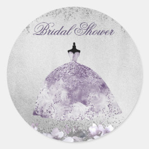 Paars zilveren Vrijgezellenfeest Ronde Sticker