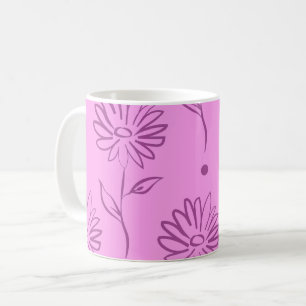 Paars zonnebloempatroon koffiemok
