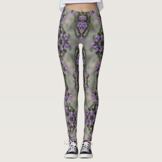 Paars Zout Heliotrope Wildflower Patroon Leggings