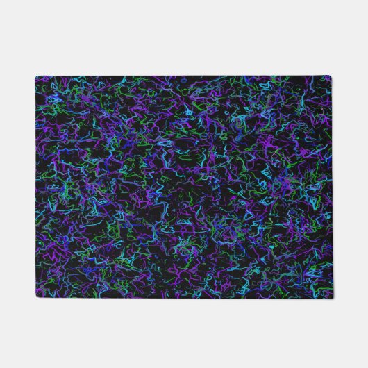 Paars, zwart en blauw Abstract Deurmat (Voorkant)