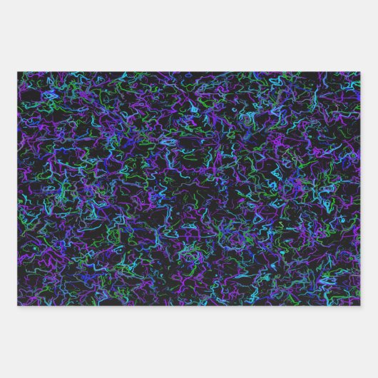 Paars, zwart en blauw Abstract Inpakpapier Vel (Voorkant)