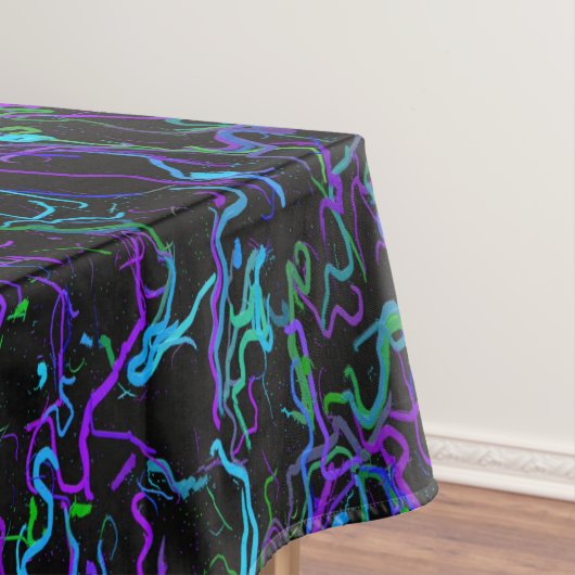 Paars, zwart en blauw Abstract Tafelkleed (Voorbeeld)