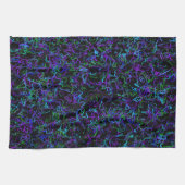 Paars, zwart en blauw Abstract Theedoek (Horizontaal)