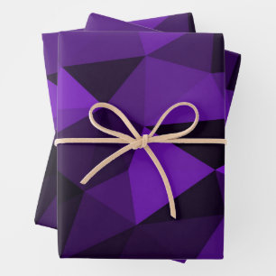 Paars zwart geometrisch gaas patroon inpakpapier vel