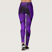 Paars zwart geometrisch gaas patroon leggings (Achterkant)