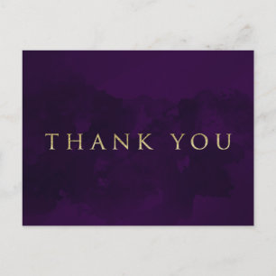 Paars Zwart & Goud Glam Moderne DANK JE WEL Briefkaart