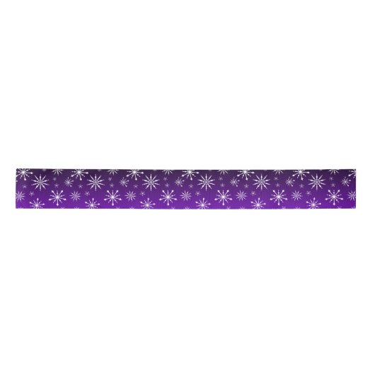 Paars/zwart gradiënt Snowflake Satin Ribbon Lint (Voorkant)