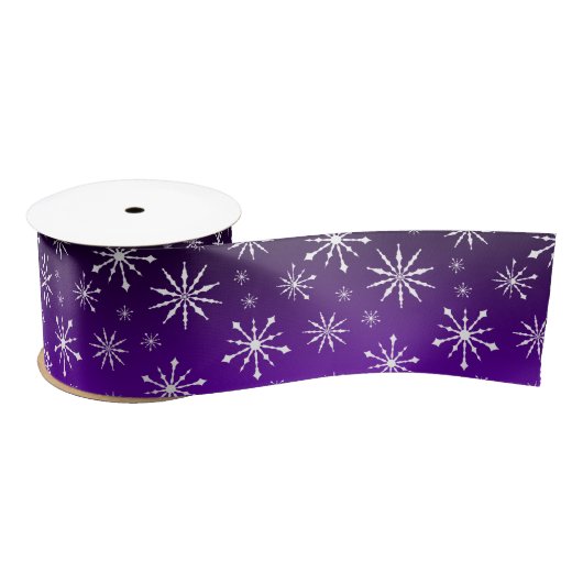 Paars/zwart gradiënt Snowflake Satin Ribbon Lint (Spoel)