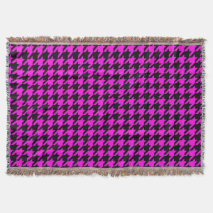 Paars Zwart Houndstooth Schotse ruit Deken