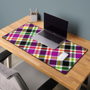 Paars Zwart Multicolor Flanel Geruit Tartan Bureaumat