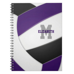 paars zwart teamkleuren meisjes jongens volleybal notitieboek